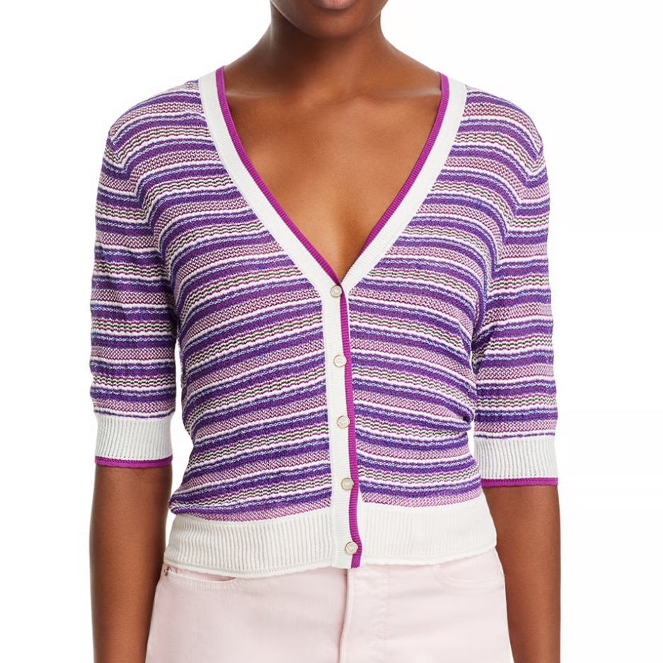 Veronica Beard Varia Mixed Stripe Cardigan
